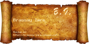 Brassay Imre névjegykártya